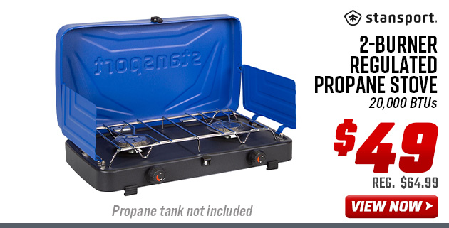 Stansport 2-Burner Regulated Propane Stove