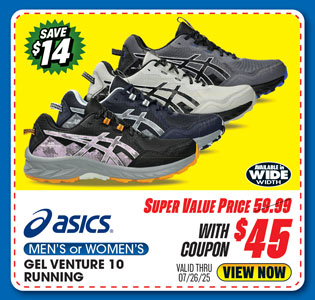 ASICS Gel-Venture 10 Men's or Women's Wide Running Shoes