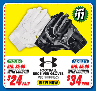 Under Armour F9 Youth or Adult's Receiver Football Gloves