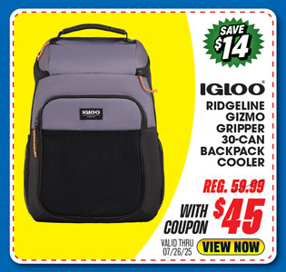 Igloo Ridgeline Gizmo Gripper 30-Can Backpack Cooler