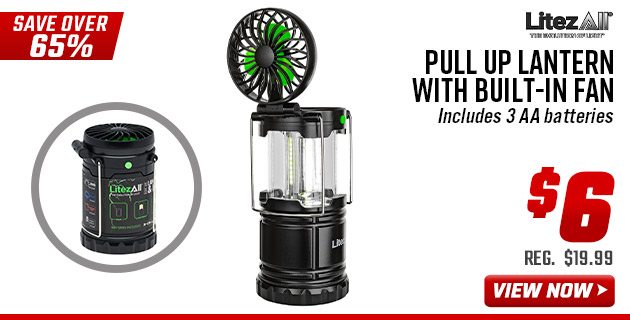 LitezAll Pull Up Lantern with Built-In Fan