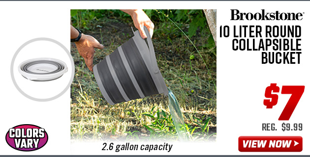 Brookstone 10 Liter Round Collapsible Bucket