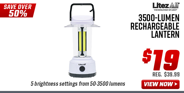 LitezAll 3500-Lumen Rechargeable Lantern