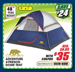 Golden Bear Adventure 4-Person Dome Tent