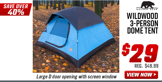 Golden Bear Wildwood 3-Person Dome Tent