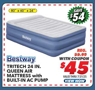 Bestway Tritech Air Mattress Queen 24 with Built-in AC Pump