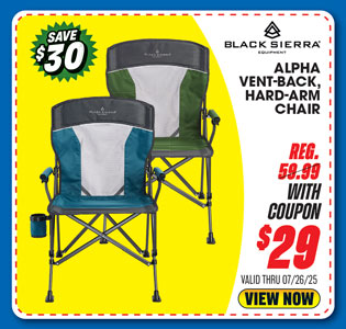 Black Sierra Alpha Vent-Back, Hard-Arm Chair