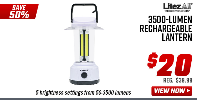 LitezAll 3500-Lumen Rechargeable Lantern