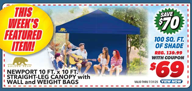 Golden Bear Newport 10'x10' Straight-Leg Canopy with Wall
