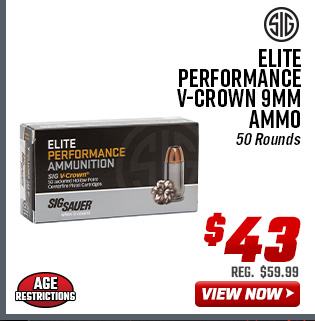 Sig Sauer Elite Performance V-Crown 9mm Ammo 