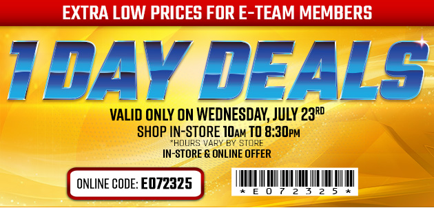One Day Deals - Wednesday, July 23, 2025