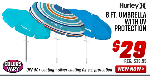 Hurley 8 Ft. Umbrella with UV Protection