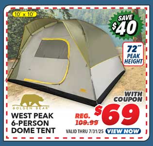 Golden Bear West Peak 6-Person Dome Tent