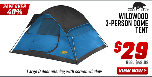Golden Bear Wildwood 3-Person Dome Tent