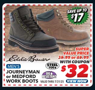 Eddie Bauer Journeyman or Medford Men's Work Boots