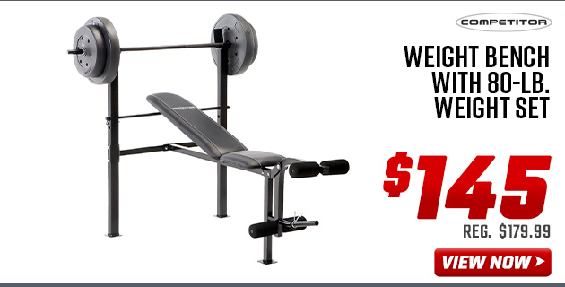 Competitor Weight Bench with 80-lb. Weight Set 