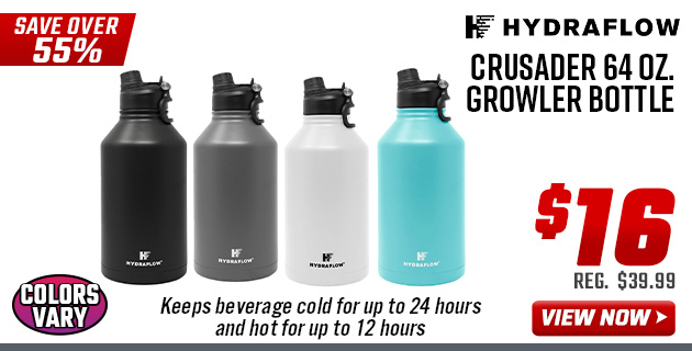 Hydraflow Crusader 64 oz. Growler Bottle Hydraflow Crusader 64 oz. Growler Bottle