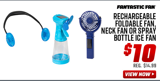 Fantastic Fan Rechargeable Foldable Fan, Neck Fan or Spray Bottle Ice Fan