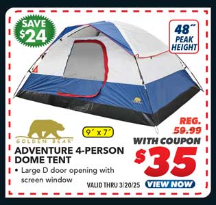 Golden Bear Adventure 4-Person Dome Tent