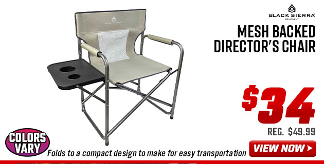 Black Sierra Mesh Backed Director's Chair