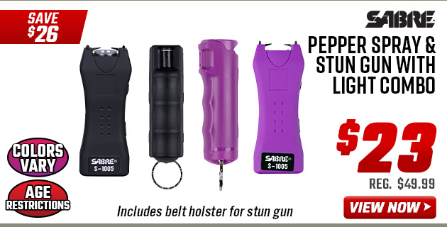 Sabre Pepper Spray & Stun Gun with Light Combo