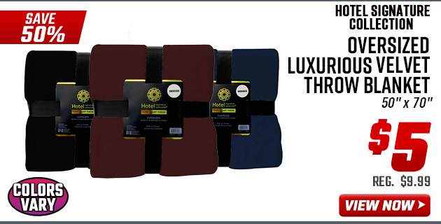 Hotel Signature Collection Oversized Luxurious Velvet Throw Blanket