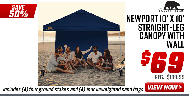 Golden Bear Newport 10' x 10' Straight-Leg Canopy with Wall