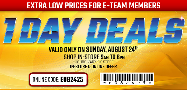 One Day Deals - Sunday, August 24, 2025