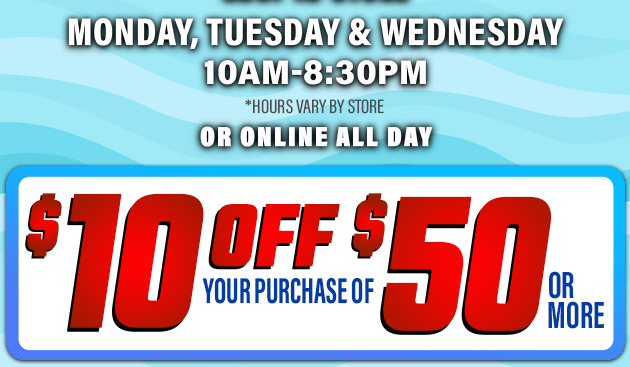 $10 off $50. Exclusions apply. Use code EA250721