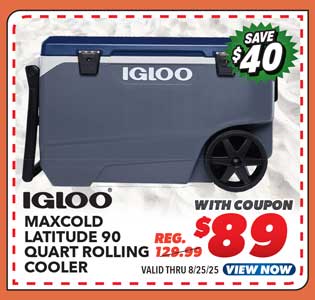 Igloo MaxCold Latitude 90 Quart Rolling Cooler