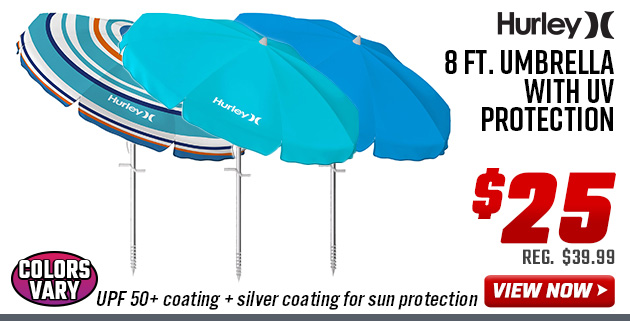 Hurley 8 Ft. Umbrella with UV Protection