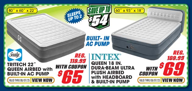 Intex Queen 18 Dura-Beam Ultra Plush Airbed with Headboard and Built-In Pump