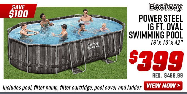 Bestway Power Steel 16 Ft. Oval Swimming Pool
