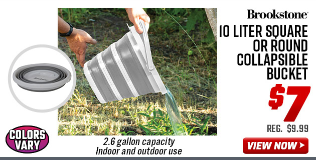 Brookstone 10 Liter Square or Round Collapsible Bucket