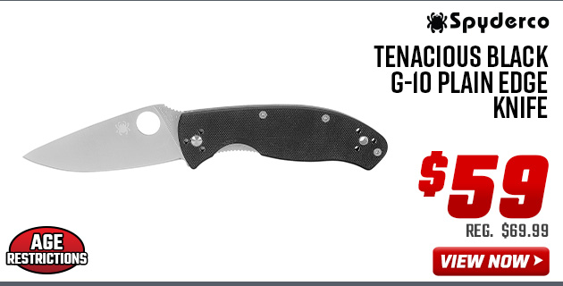 Spyderco Tenacious Black G-10 Plain Edge Knife
