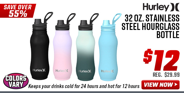 Hurley 32 oz. Stainless Steel Hourglass Bottle