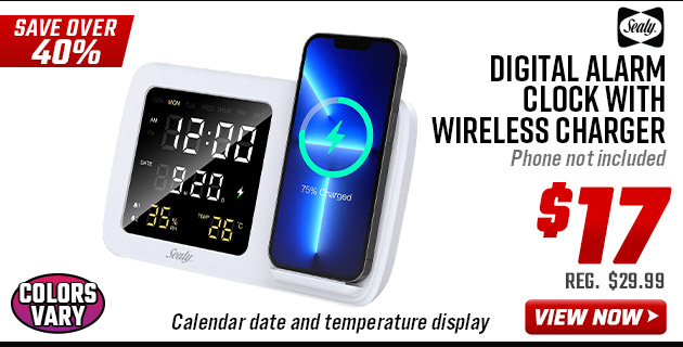 Sealy Digital Alarm Clock with Wireless Charger