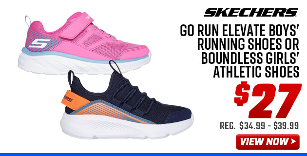 Skechers Go Run Elevate Boys' Running Shoes or Boundless Girls' Athletic Shoes