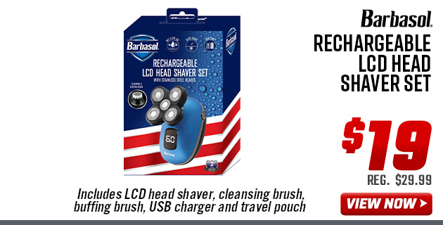 Barbasol Rechargeable LCD Head Shaver Set