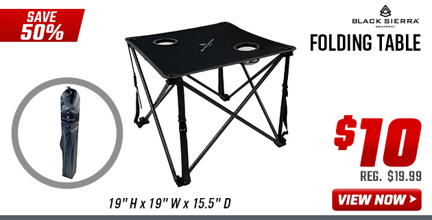 Black Sierra Folding Table