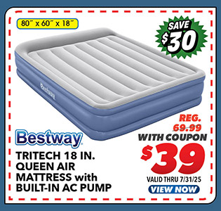 Bestway Tritech Air Mattress Queen 18 with Built-in AC Pump