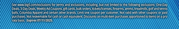 See www.big5.com/exclusions