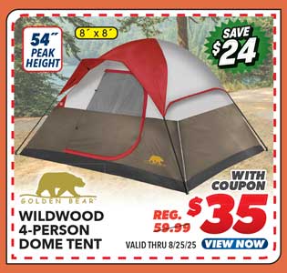 Golden Bear Wildwood 4-Person Dome Tent