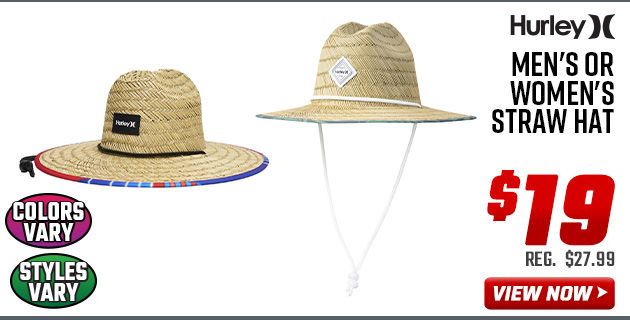Hurley Men's or Women's Straw Hat