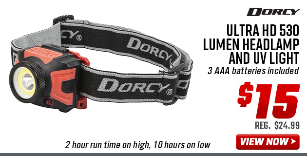 Dorcy Ultra HD 530 Lumen Headlamp and UV Light