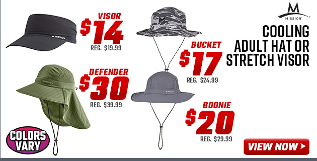 Mission Cooling Adult Hat or Stretch Visor