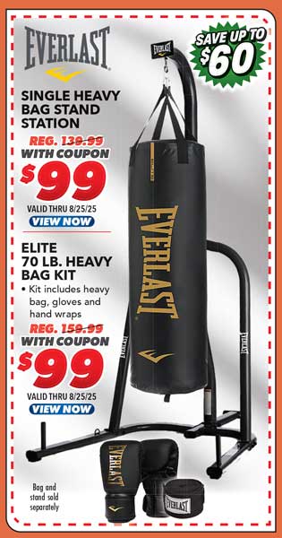 Everlast Single Heavy Bag Stand Station or Elite 70 lb. Heavy Bag Kit