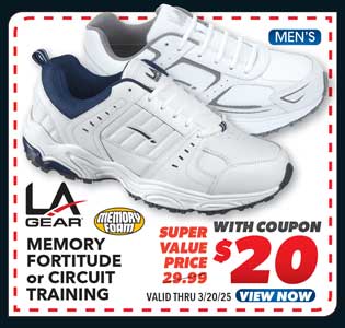 LA Gear Men's Memory Fortitude or Circuit Training Shoes