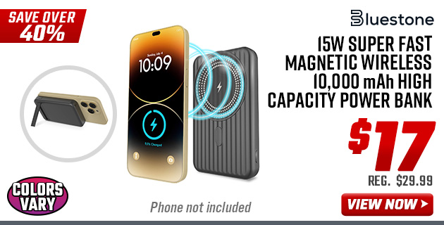 Bluestone 15w Super Fast Magnetic Wireless 10,000 mAh High Capacity Power Bank