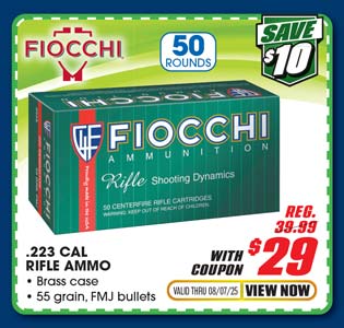 Fiocchi Shooting Dynamics .223 Remington Ammunition